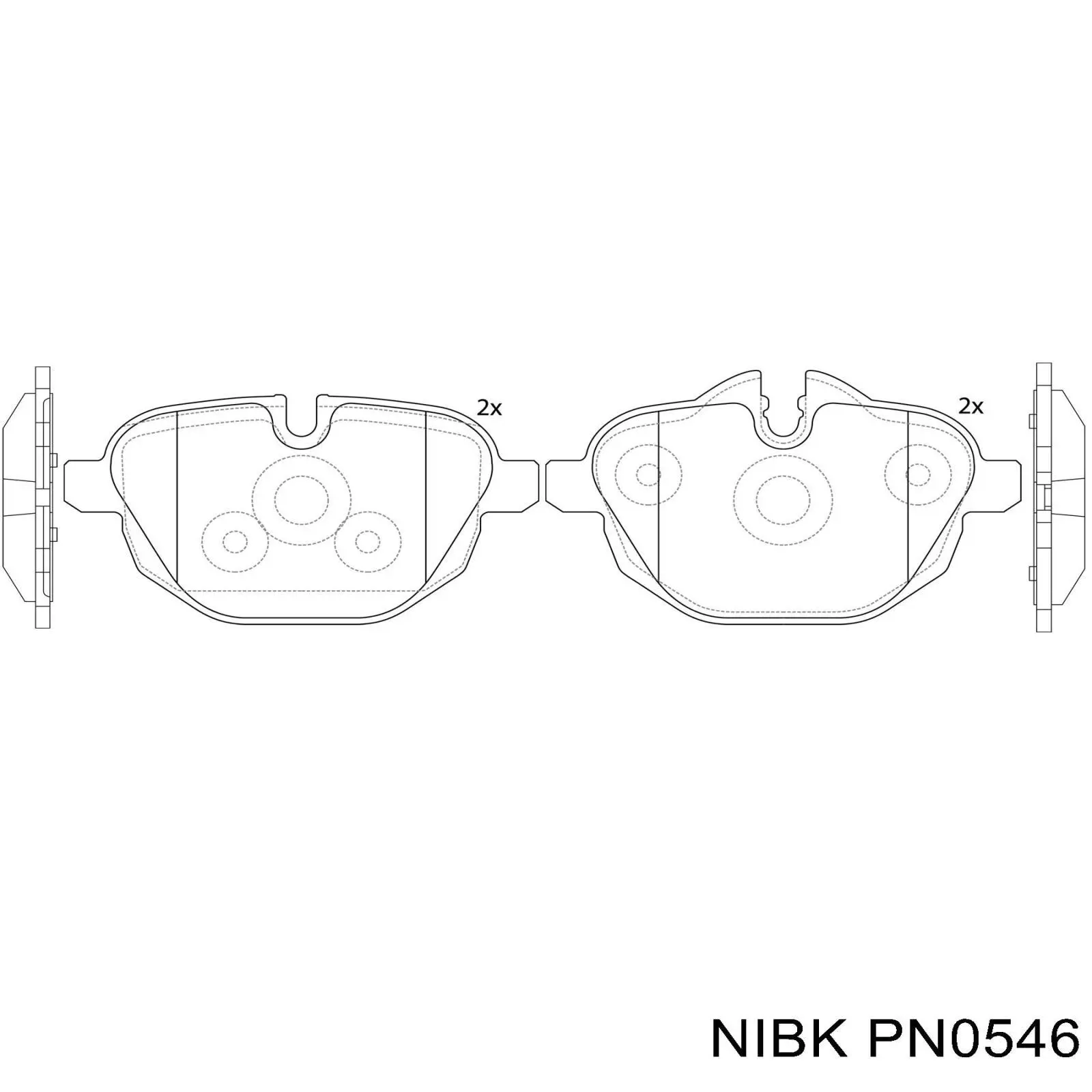 PN0546 Nibk колодки тормозные задние дисковые