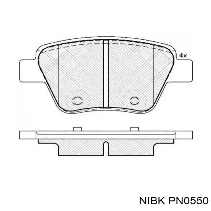 Задние тормозные колодки PN0550 Nibk