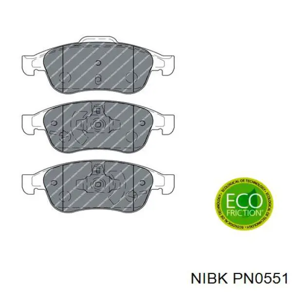 Колодки Nibk PN0551 цена, от 26.93 USD