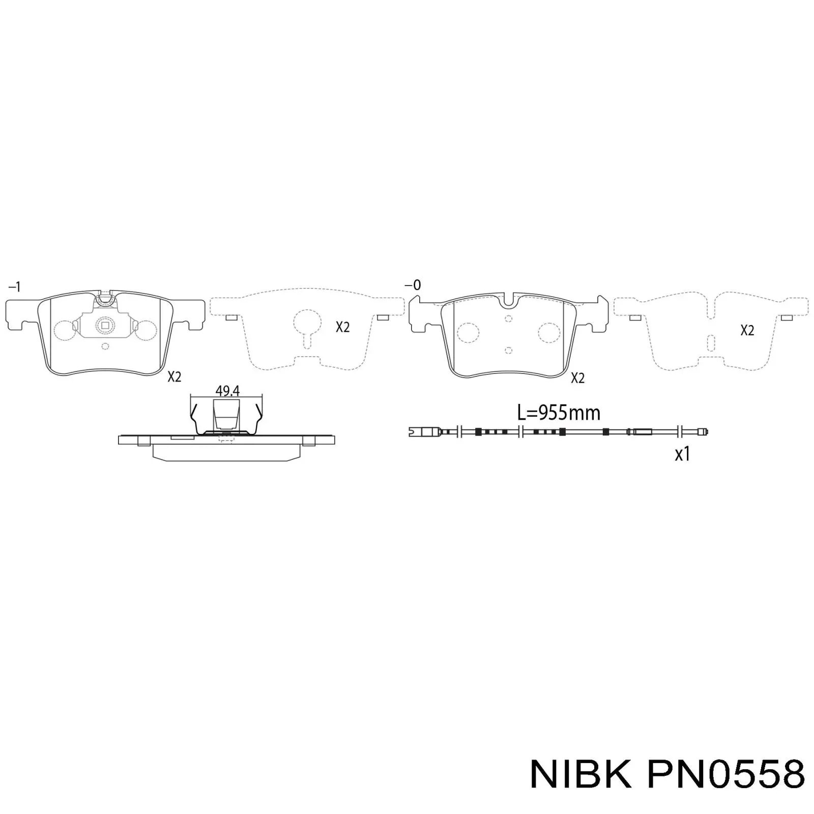 Передние тормозные колодки PN0558 Nibk