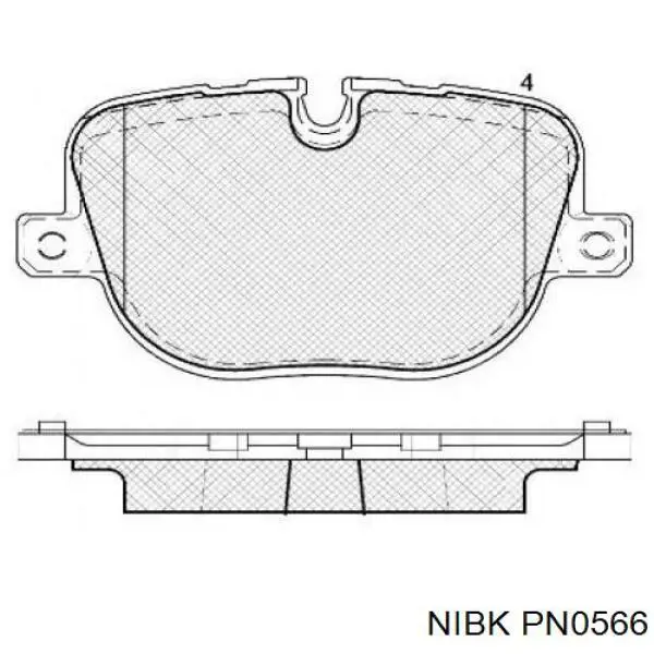 PN0566 Nibk колодки тормозные задние дисковые
