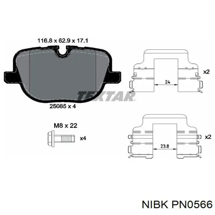 Купить PN0566 Nibk Колодки тормозные задние, дисковые
