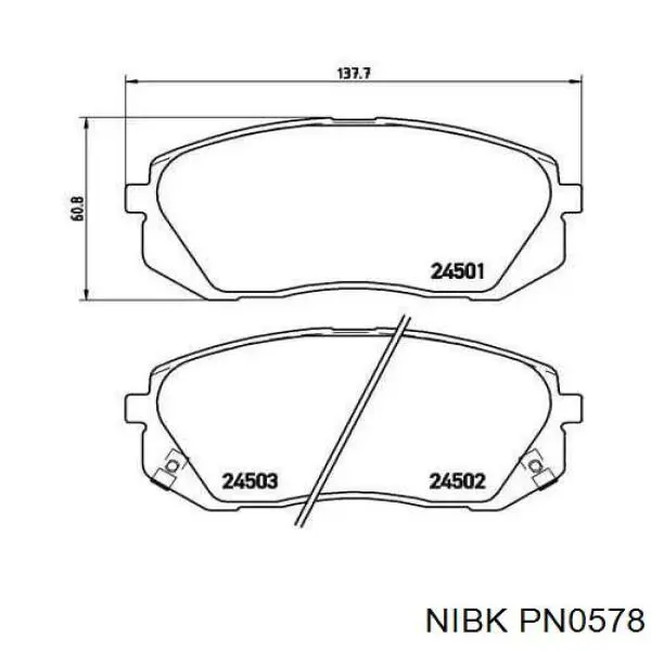 Купить PN0578 Nibk Колодки тормозные