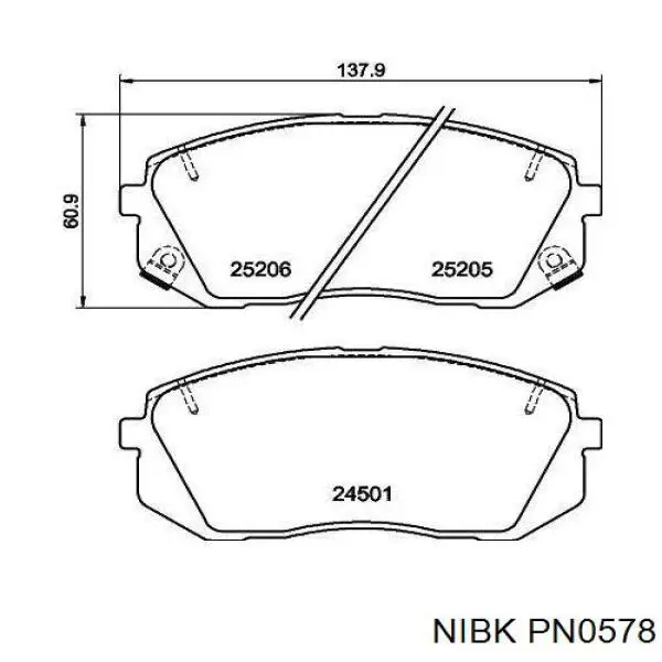 PN0578 Nibk Колодки передние