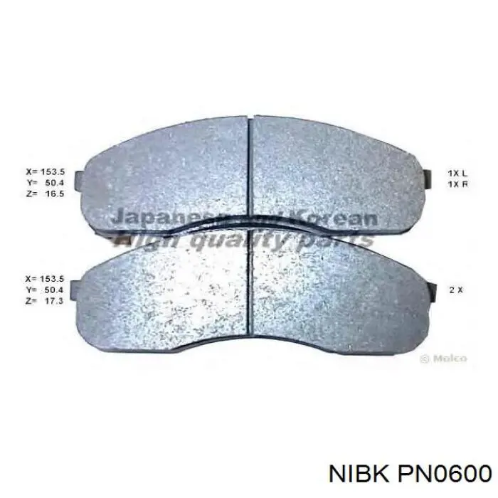 Купить PN0600 Nibk Колодки тормозные