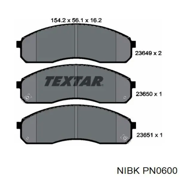 PN0600 Nibk Колодки передние