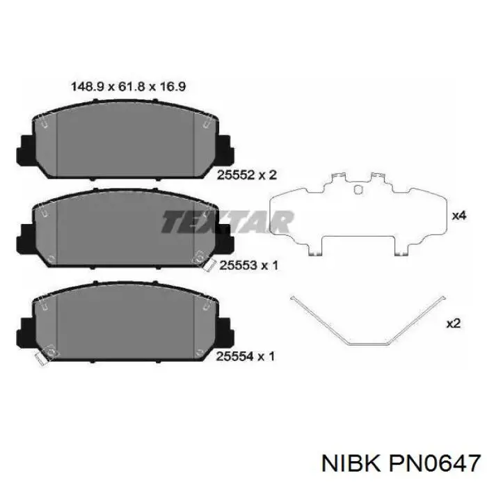 PN0647 Nibk Колодки передние