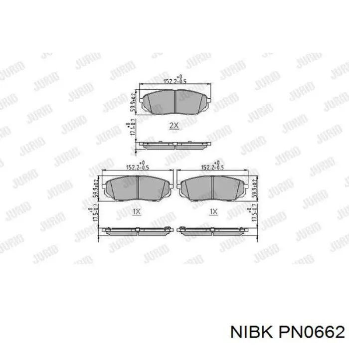 Купить PN0662 Nibk Колодки тормозные