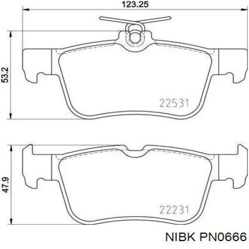 PN0666 Nibk Колодки тормозные дисковые комплект