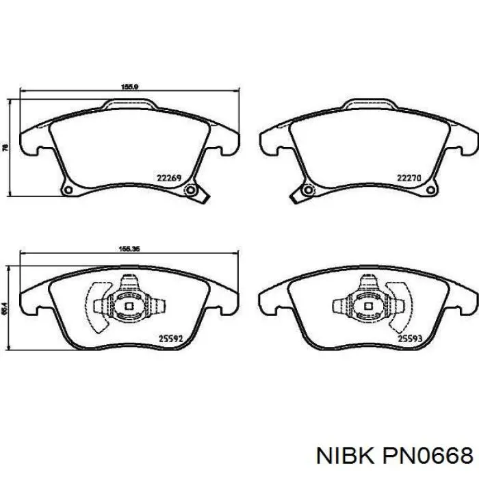 Колодки Nibk PN0668 цена, от 54.81 USD