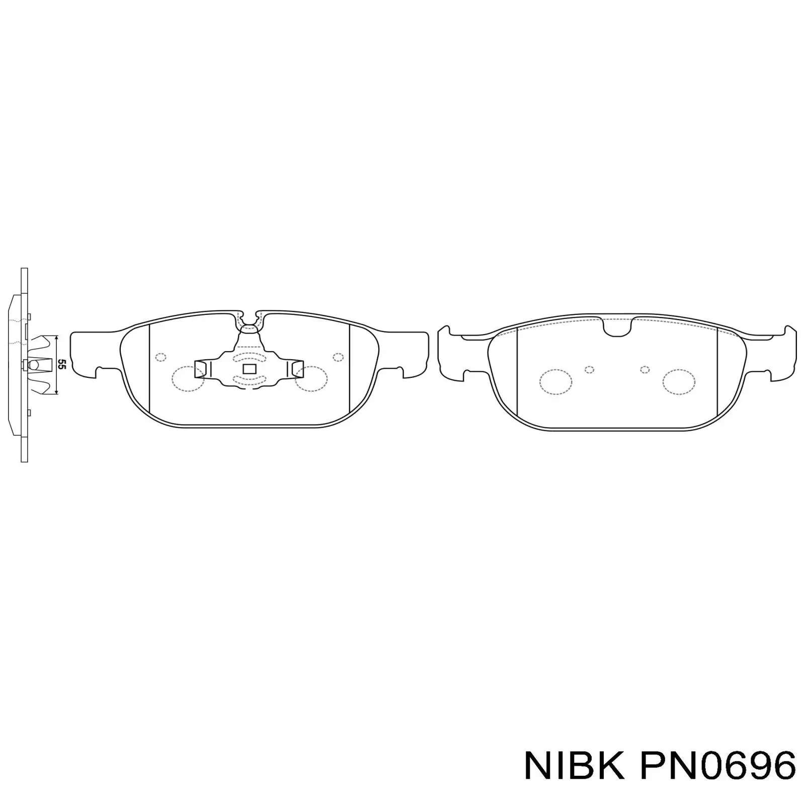 Передние тормозные колодки PN0696 Nibk