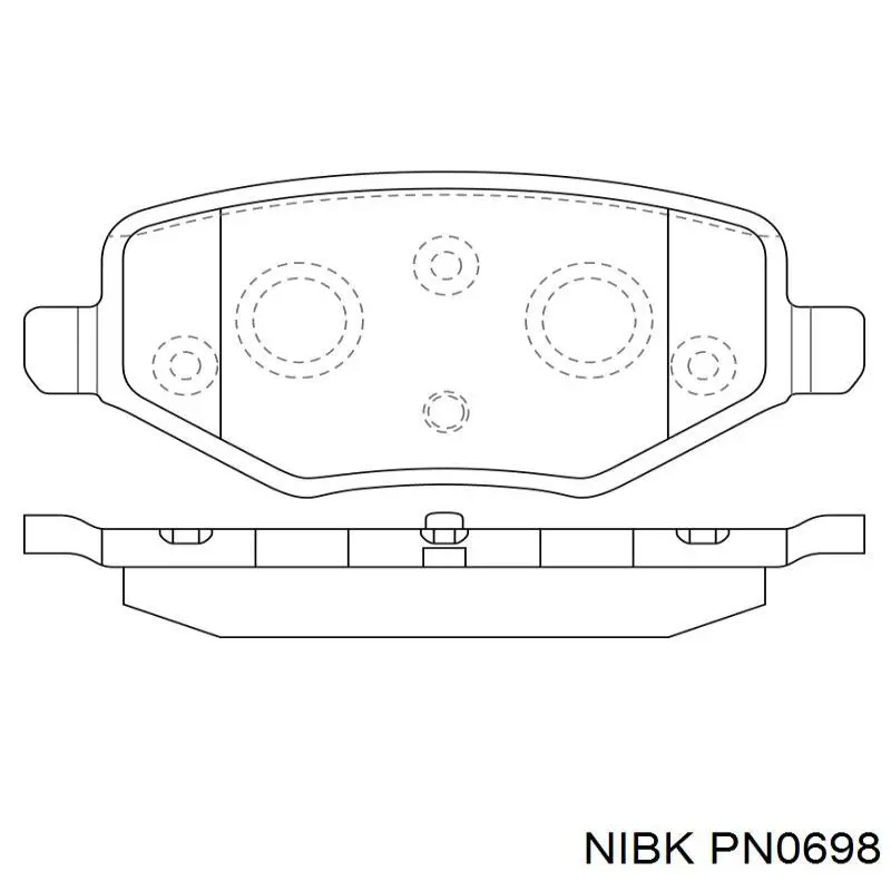 Задние тормозные колодки PN0698 Nibk