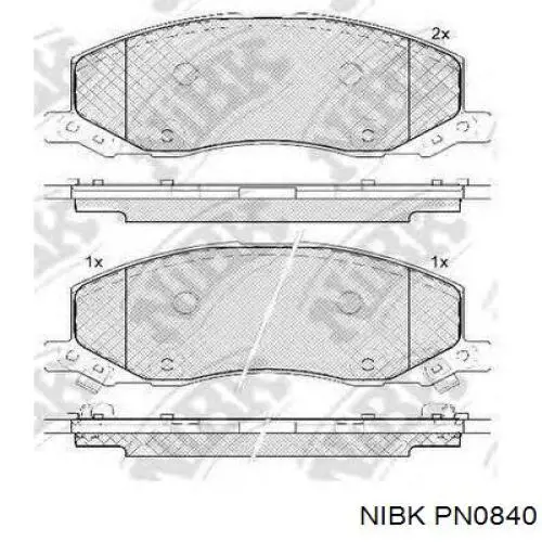 Колодки дисковые  Nibk PN0840 цена, от 22.55 USD