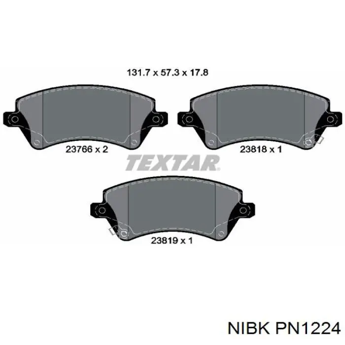 Колодки Nibk PN1224 цена, от 22.09 USD