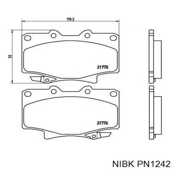 Купить PN1242 Nibk Колодки тормозные