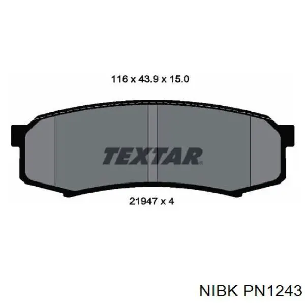 Колодки дисковые  Nibk PN1243 цена, от 20.95 USD