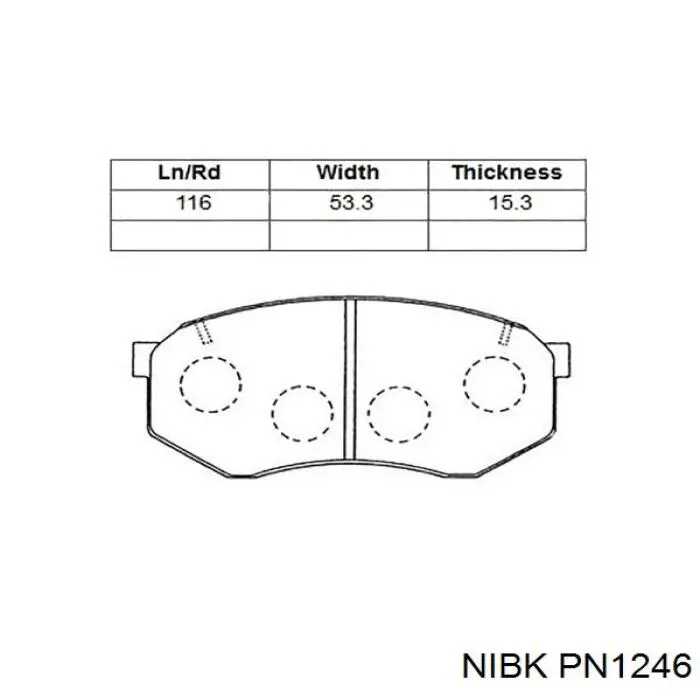 Передние тормозные колодки PN1246 Nibk