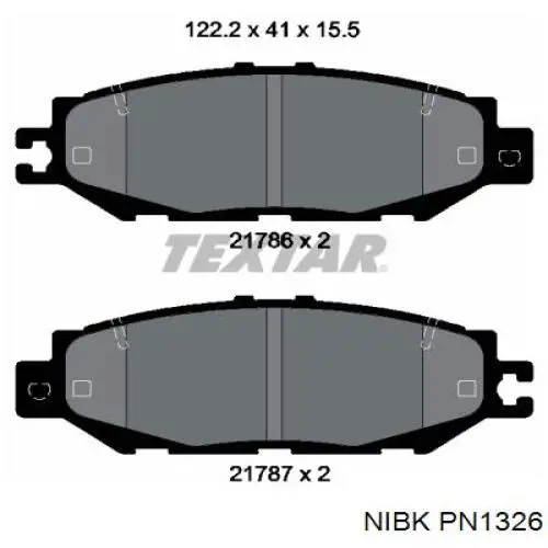 Задние тормозные колодки PN1326 Nibk