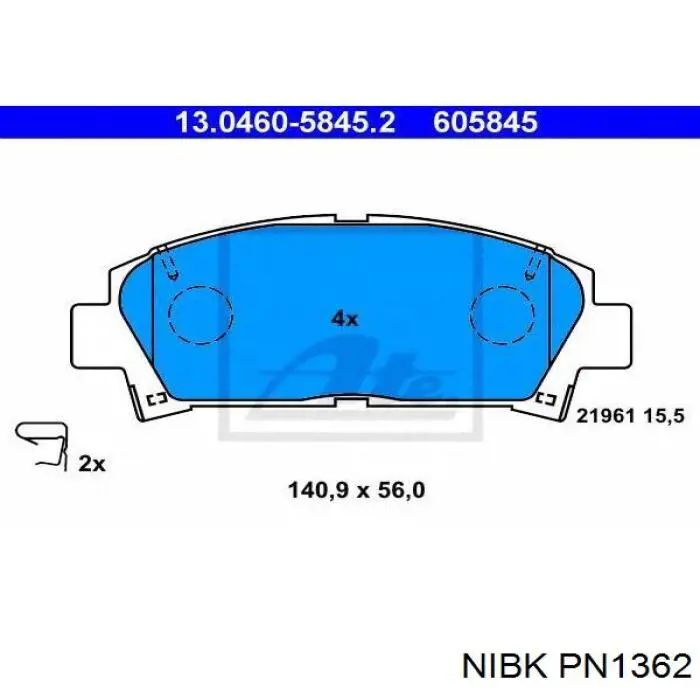 Купить PN1362 Nibk Колодки тормозные
