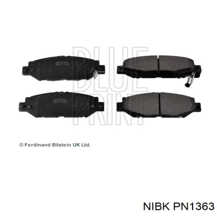 PN1363 Nibk Колодки тормозные дисковые комплект