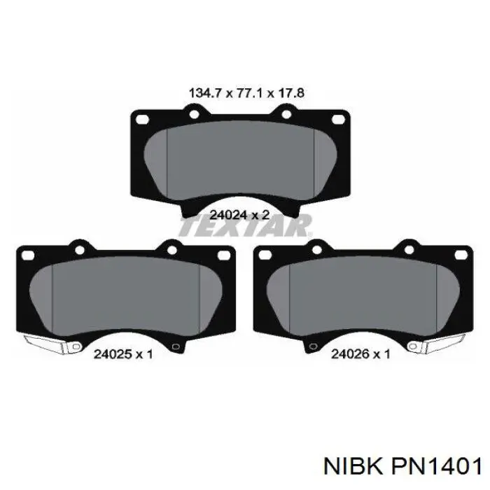 Колодки Nibk PN1401 цена, от 22.83 USD