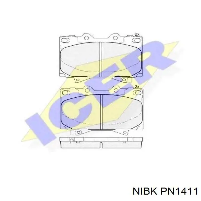 Купить PN1411 Nibk Колодки тормозные