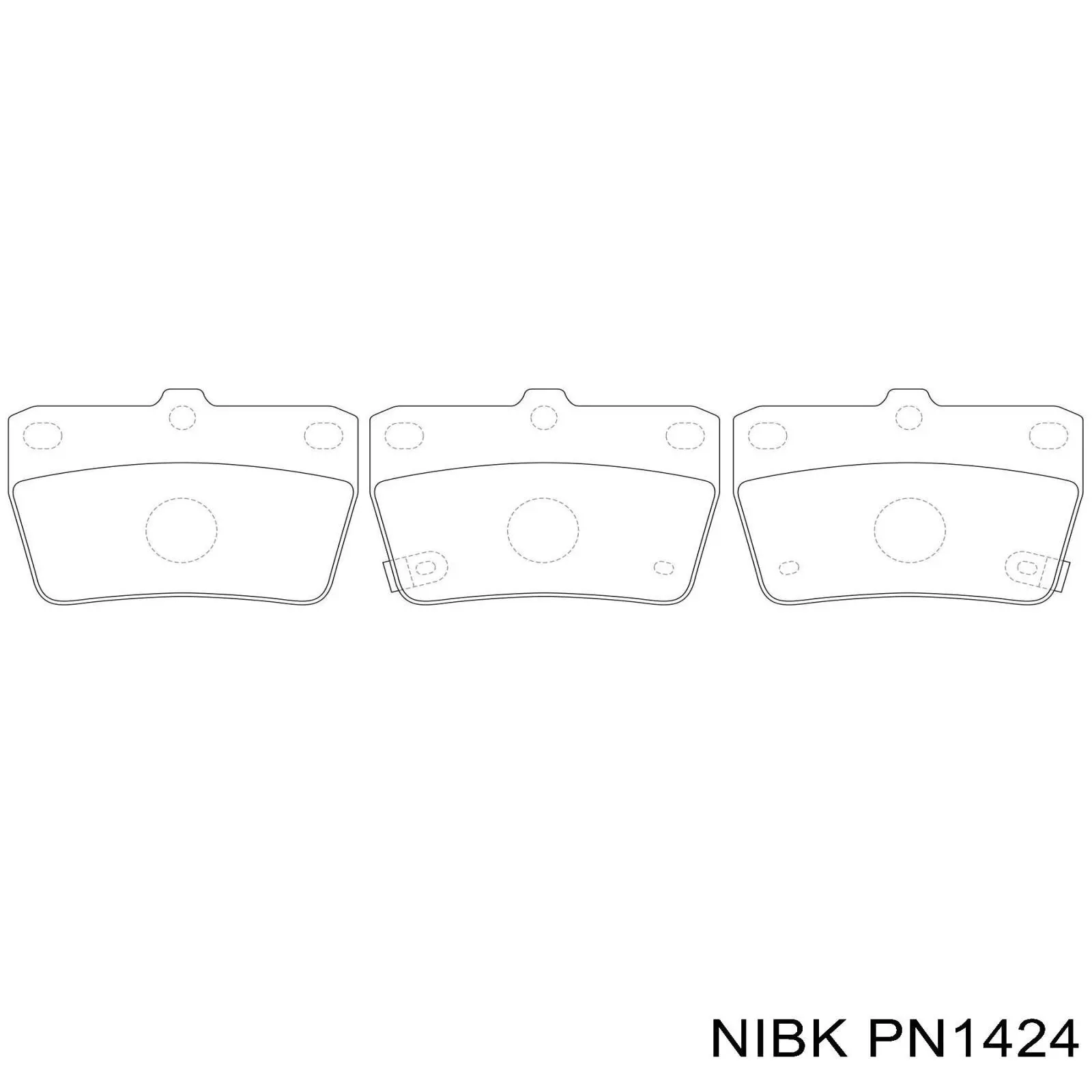 PN1424 Nibk колодки тормозные задние дисковые