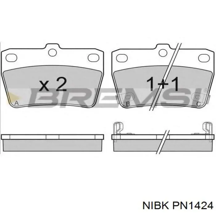 PN1424 Nibk Колодки тормозные дисковые комплект