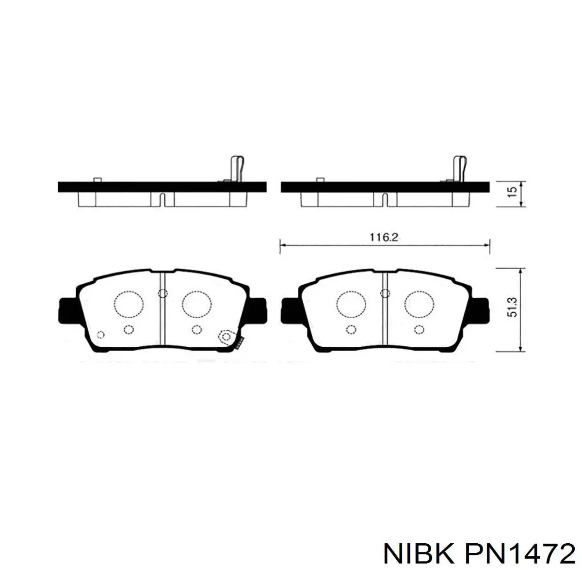 Compre PN1472 Nibk Sapatas do freio dianteiras de disco