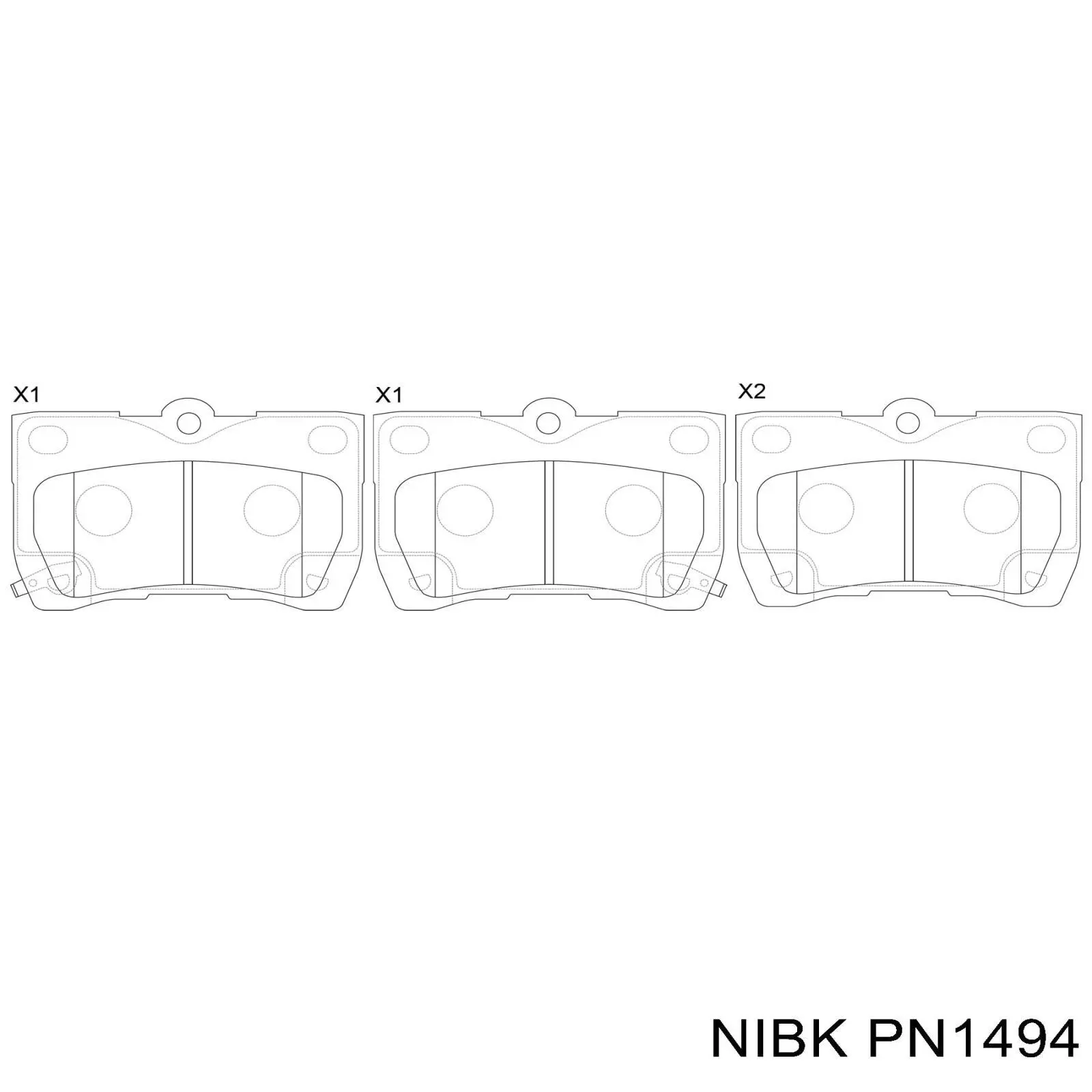 PN1494 Nibk Колодки тормозные дисковые комплект