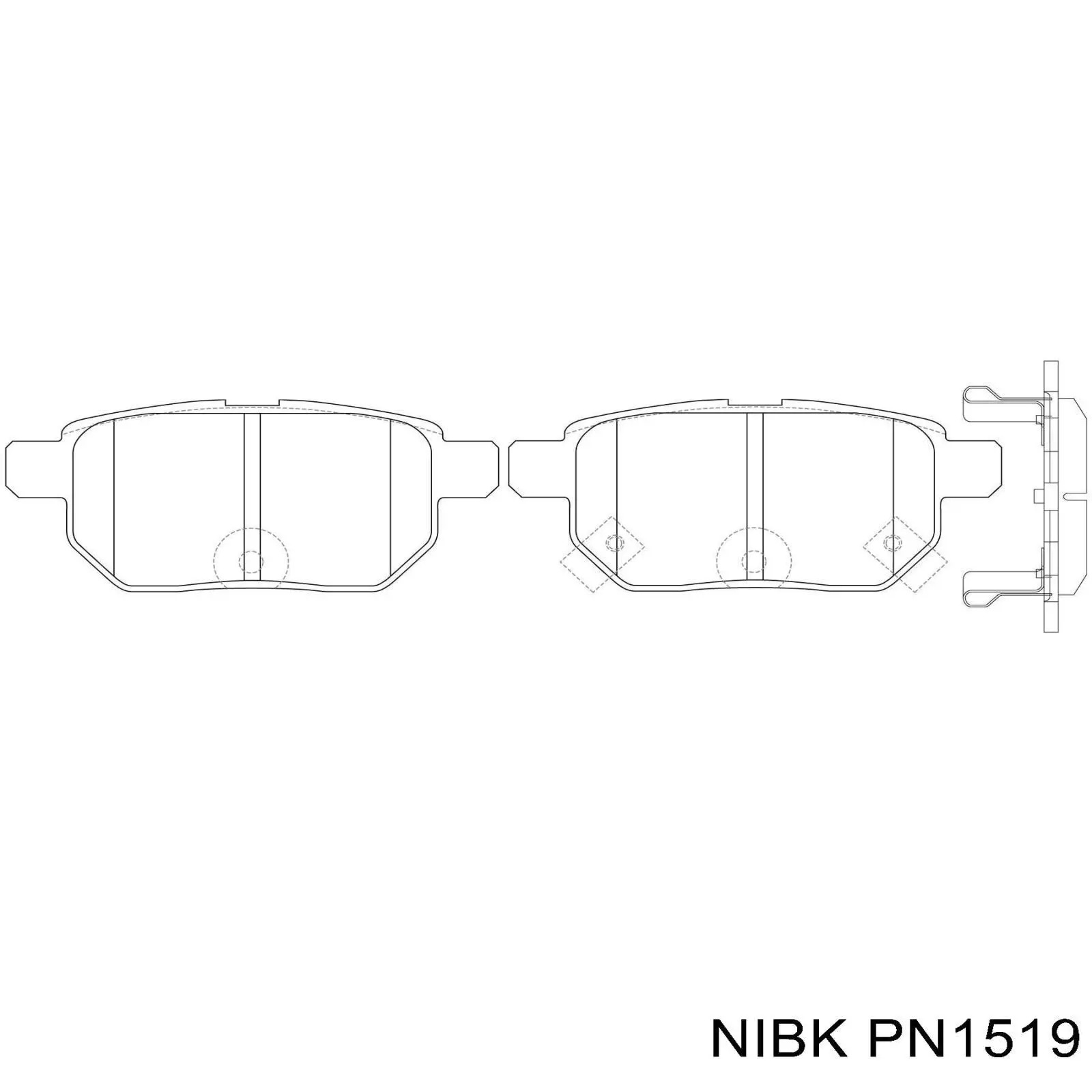 Задние тормозные колодки PN1519 Nibk