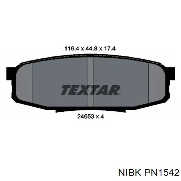 PN1542 Nibk Колодки тормозные дисковые комплект