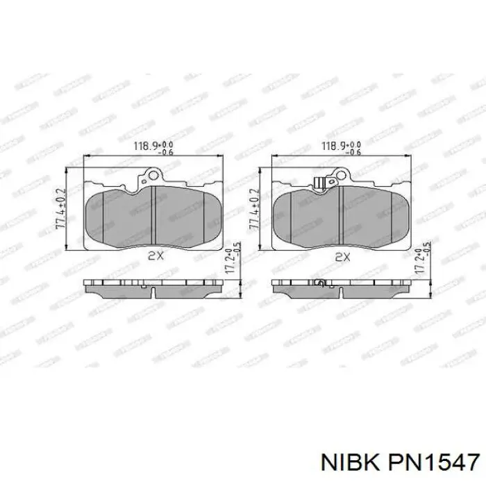 Колодки Nibk PN1547 цена, от 39.55 USD