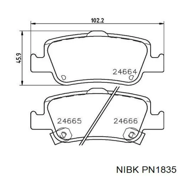 Колодки дисковые  Nibk PN1835 цена, от 22.02 USD