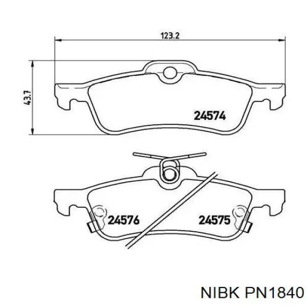 Колодки дисковые  Nibk PN1840 цена, от 22.71 USD