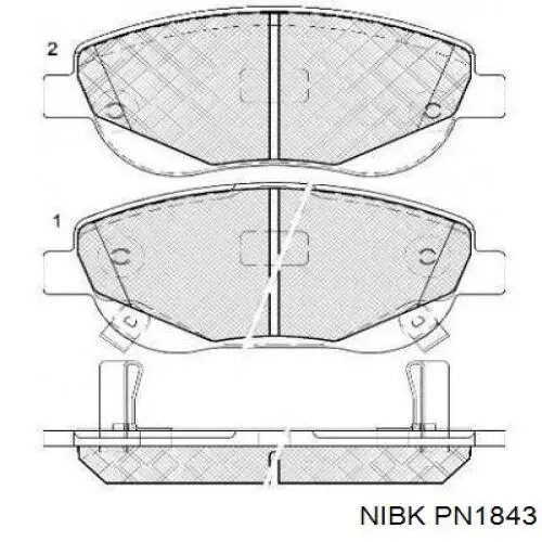 PN1843 Nibk передние тормозные колодки