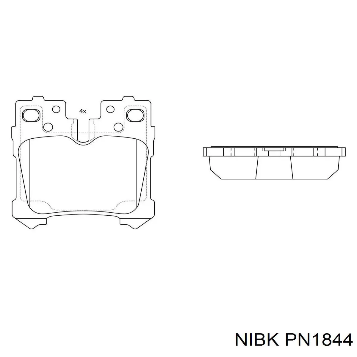 Купить PN1844 Nibk Колодки тормозные задние, дисковые