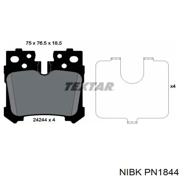PN1844 Nibk Колодки тормозные дисковые комплект