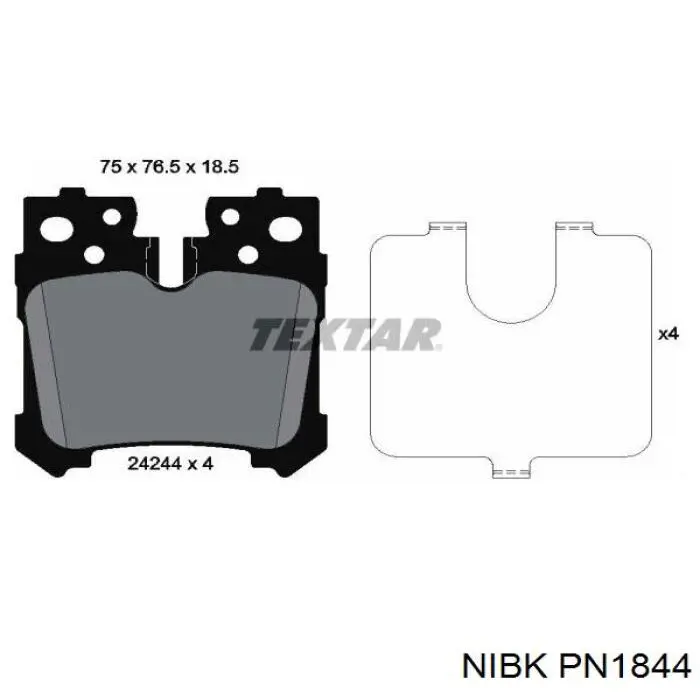 Задние тормозные колодки PN1844 Nibk