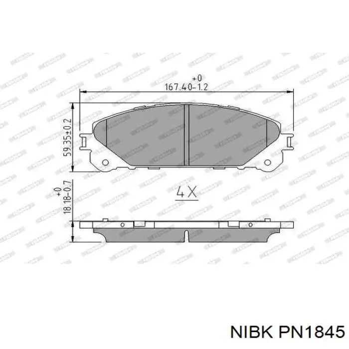 Купить PN1845 Nibk Колодки тормозные