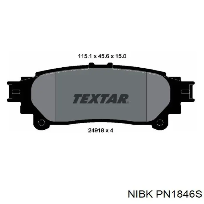 PN1846S Nibk Колодки тормозные дисковые комплект
