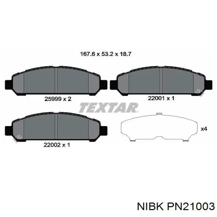 PN21003 Nibk Колодки передние