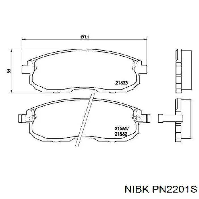 Передние тормозные колодки PN2201S Nibk