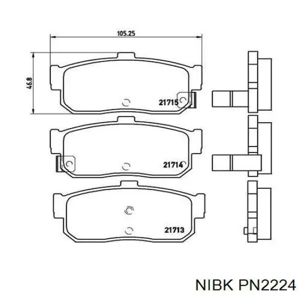 PN2224 Nibk Колодки тормозные дисковые комплект