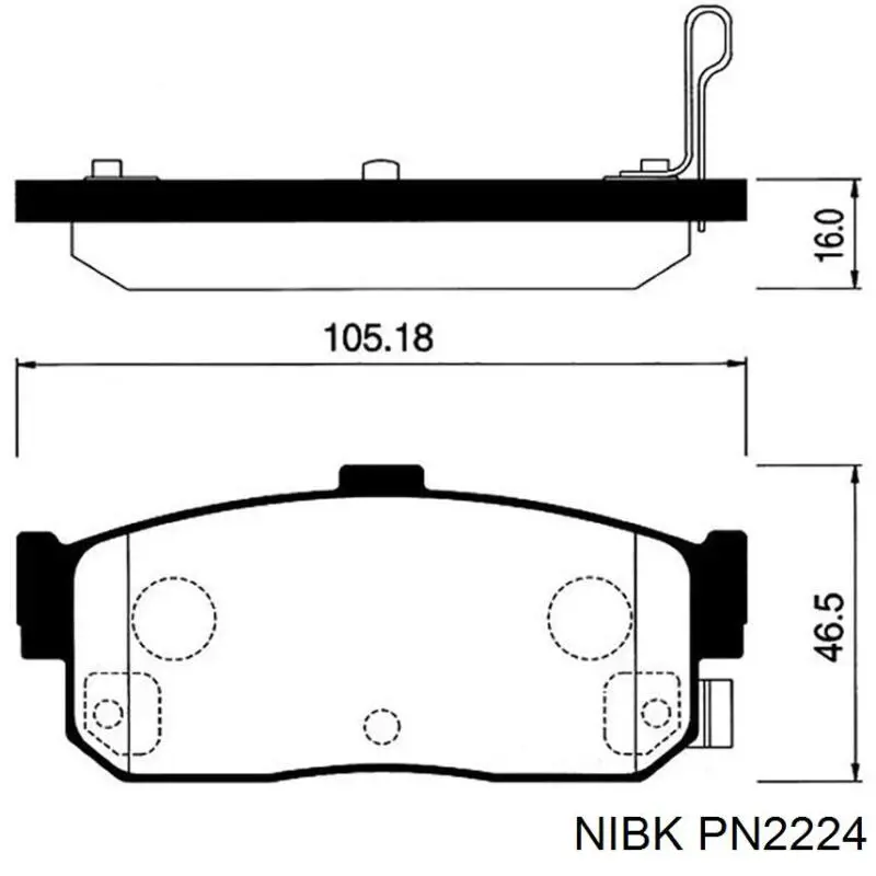 Купить PN2224 Nibk Колодки тормозные задние, дисковые