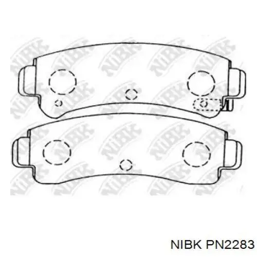 PN2283 Nibk колодки тормозные задние дисковые