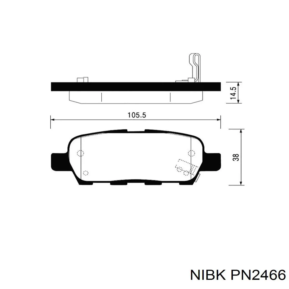 Задние тормозные колодки PN2466 Nibk