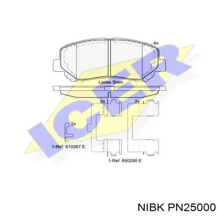Колодки Nibk PN25000 цена, от 41.29 USD