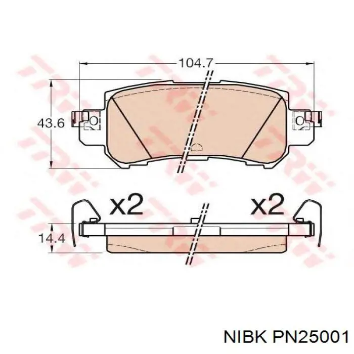 Купить PN25001 Nibk Колодки тормозные задние, дисковые