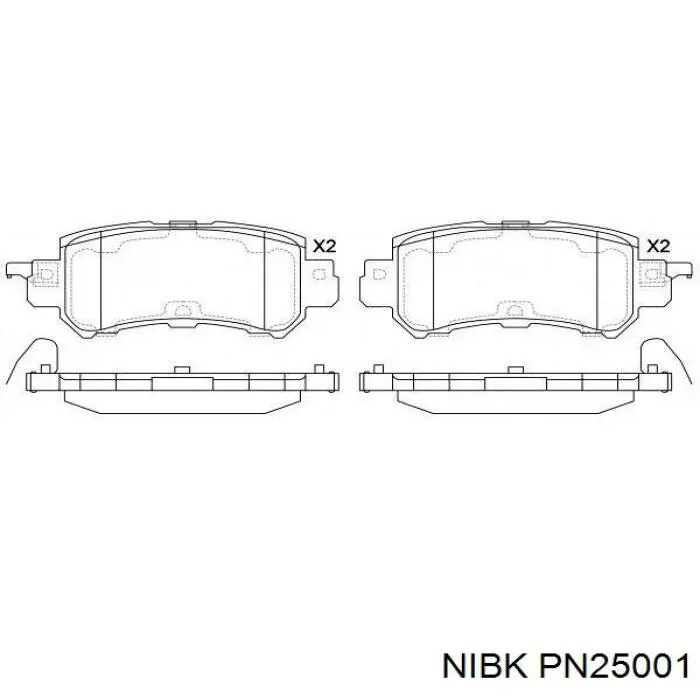 Задние тормозные колодки PN25001 Nibk